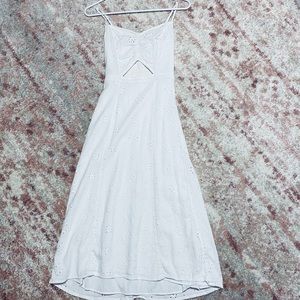 HOLLISTER EYELET WHITE MIDI DRESS